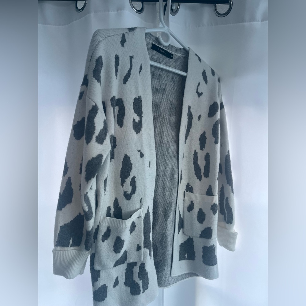 Leopard print cozy cardigan